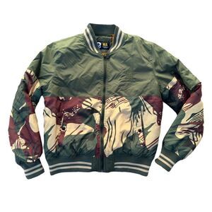 Zero Foxtrout Gear Retro Bomber Jacket "Brush Stroke Camo / Green" Men's XL